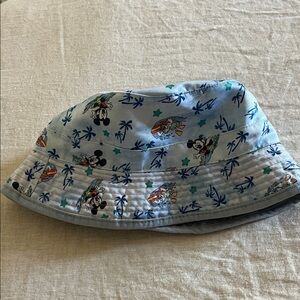 Kids Blue Bucket Hat with Mickey Mouse Beach Print